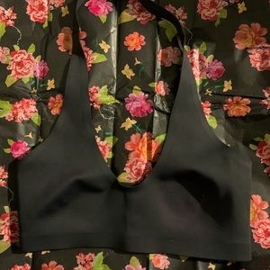 Free People Intimately Black Plunge Halter Bra Size XS